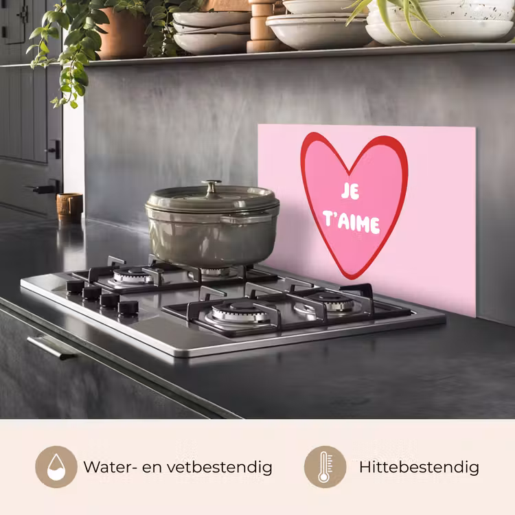 Spatscherm keuken - Hart - Frans - Valentijn - Roze — 7