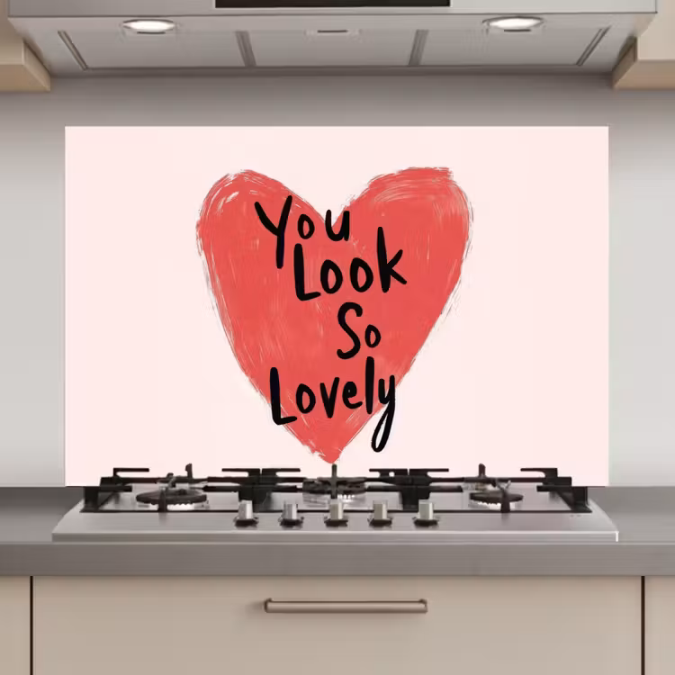 Spatscherm keuken - Hart - Rood - Valentijn — 1