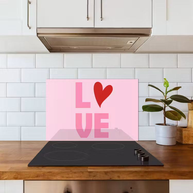 Spatscherm keuken - Love - Roze - Hart - Valentijn — 6