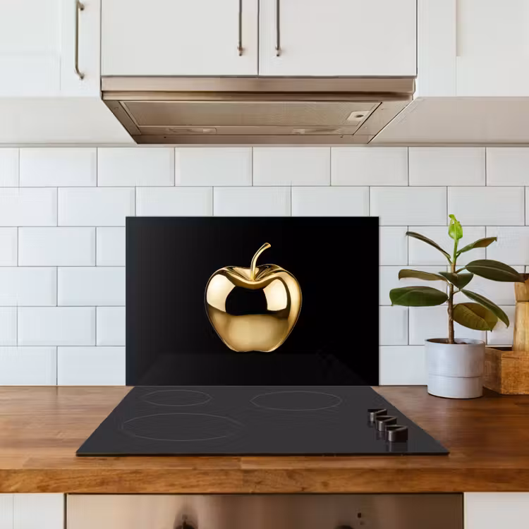 Spatscherm keuken - Appel - Goud - Chrome - Zwart — 6