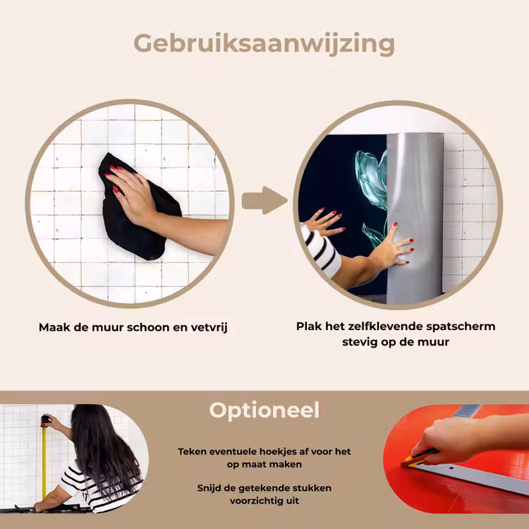 Spatscherm keuken - Bladeren - Bloem - Glazen - Donkerblauw — 8