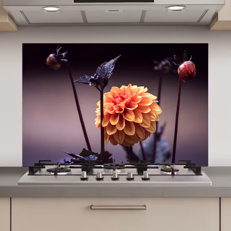 Spatscherm keuken - Bloemen - Chrysant - Macro - Planten — 1