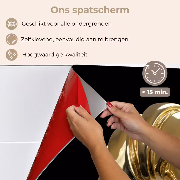 Spatscherm keuken - Croissant - Brood - Goud - Zwart — 4
