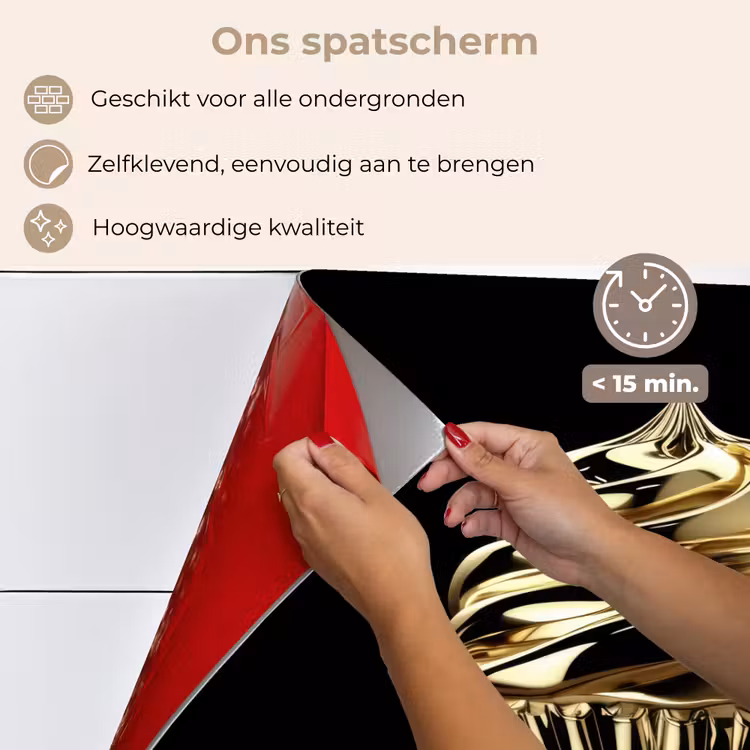 Spatscherm keuken - Cupcake - Eten - Goud - Zwart — 4