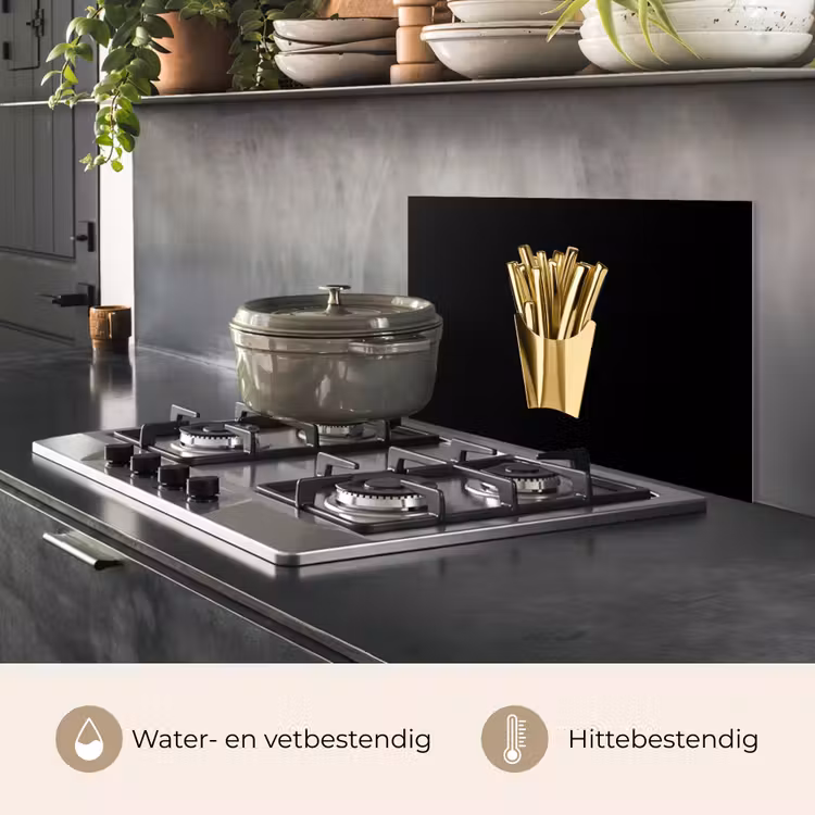Spatscherm keuken - Friet - Goud - Chrome - Eten — 7