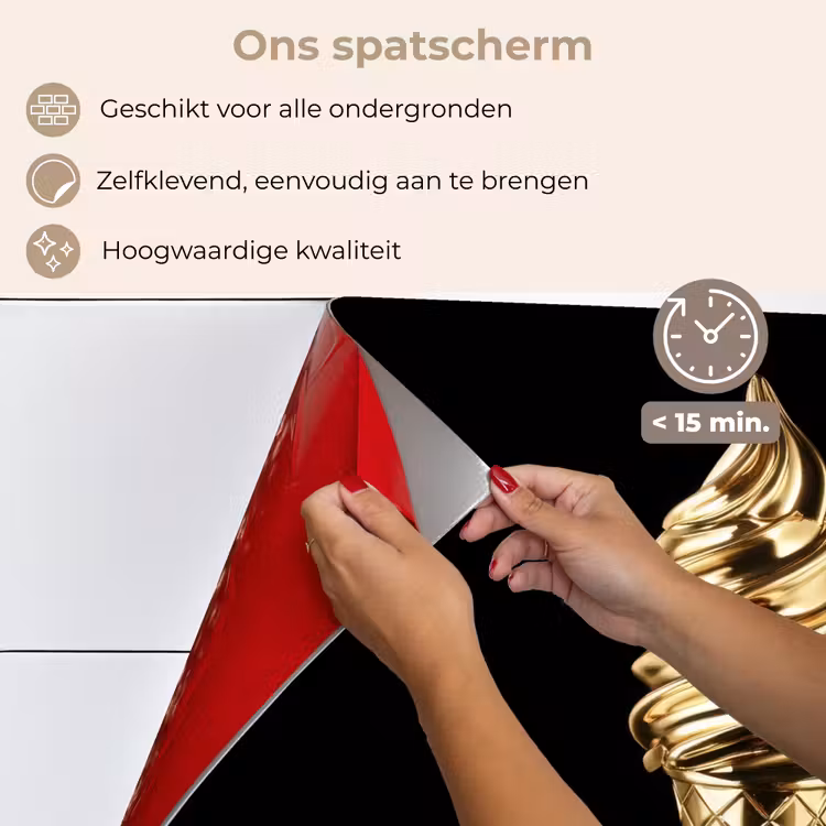 Spatscherm keuken - Ijs - Goud - Zwart - Eten — 4
