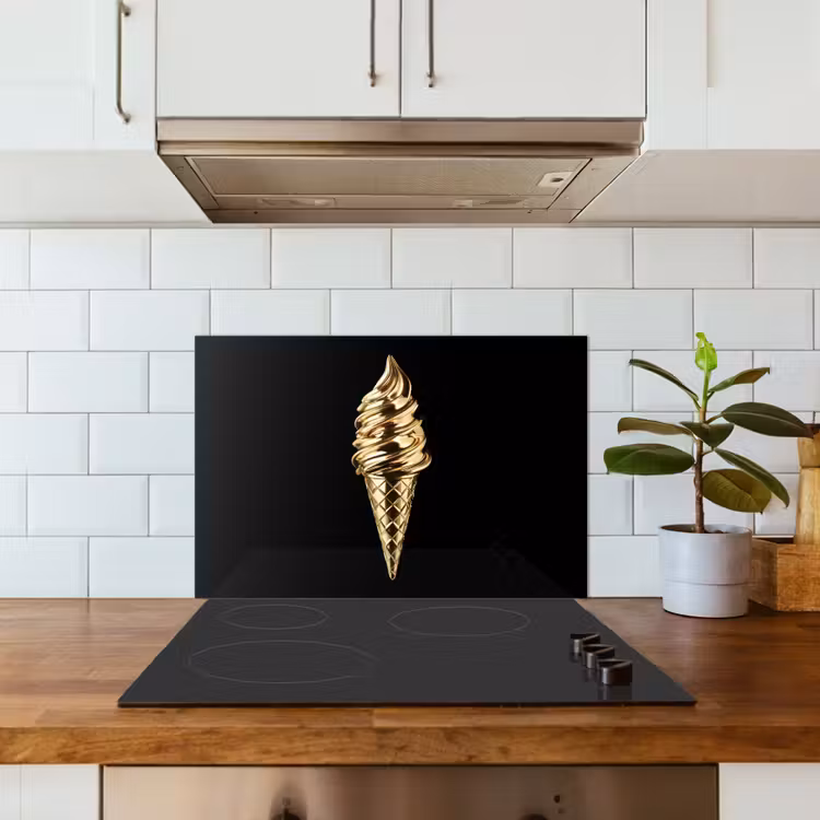 Spatscherm keuken - Ijs - Goud - Zwart - Eten — 6