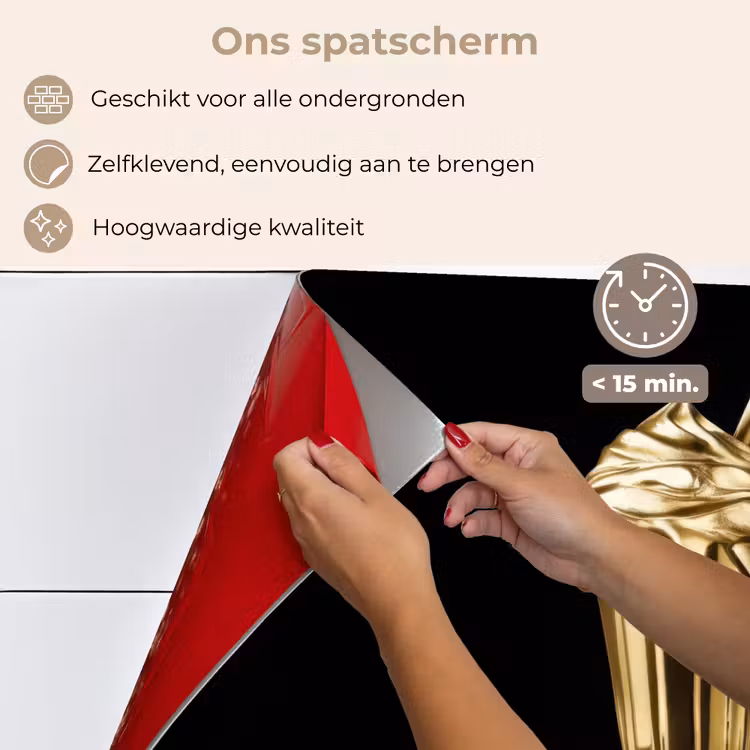 Spatscherm keuken - Milkshake - Goud - Drinken - Zwart — 4