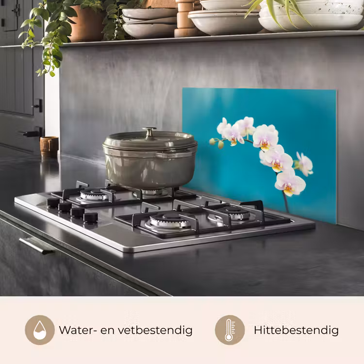 Spatscherm keuken - Orchidee - Bloemen - Plant - Wit - Paars — 7