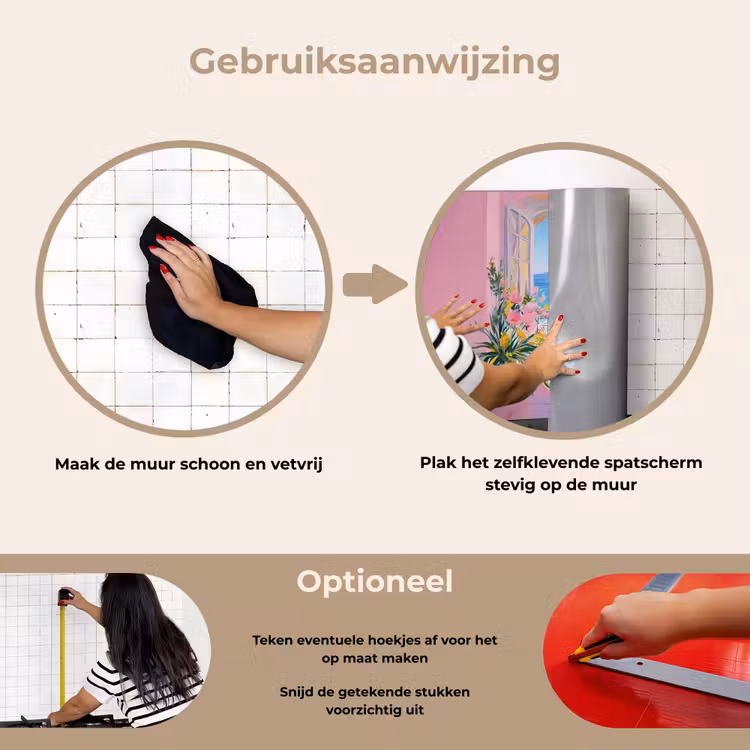 Spatscherm keuken - Roze - Buiten - Verf — 8