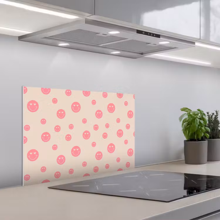 Spatscherm keuken - Smiley - Hart - Ogen - Patroon — 4
