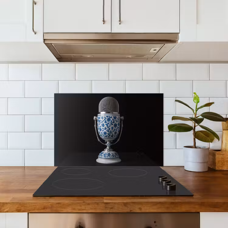 Spatscherm keuken - Microfoon - Delfts blauw - Muziek — 6