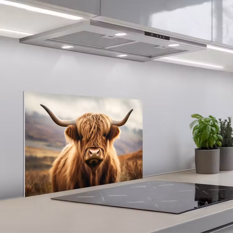 Spatscherm keuken - Schotse hooglander - Landschap - Dier — 5