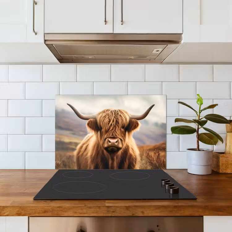 Spatscherm keuken - Schotse hooglander - Landschap - Dier — 6