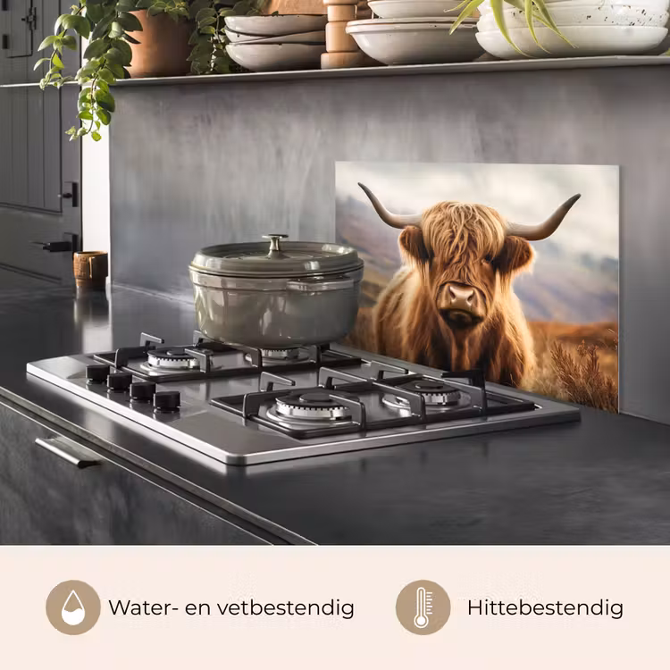 Spatscherm keuken - Schotse hooglander - Landschap - Dier — 7