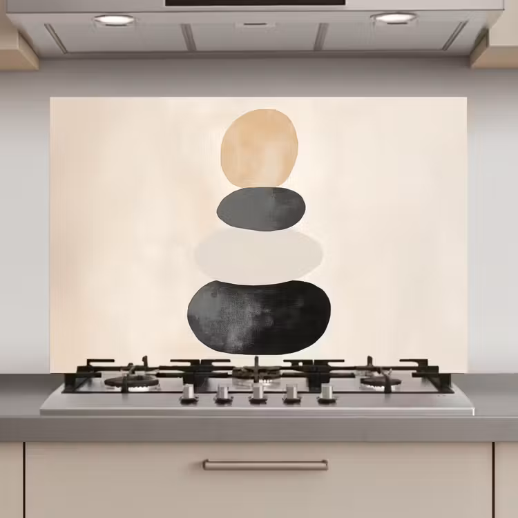 Spatscherm keuken - Japandi - Wabi sabi - Beige — 1