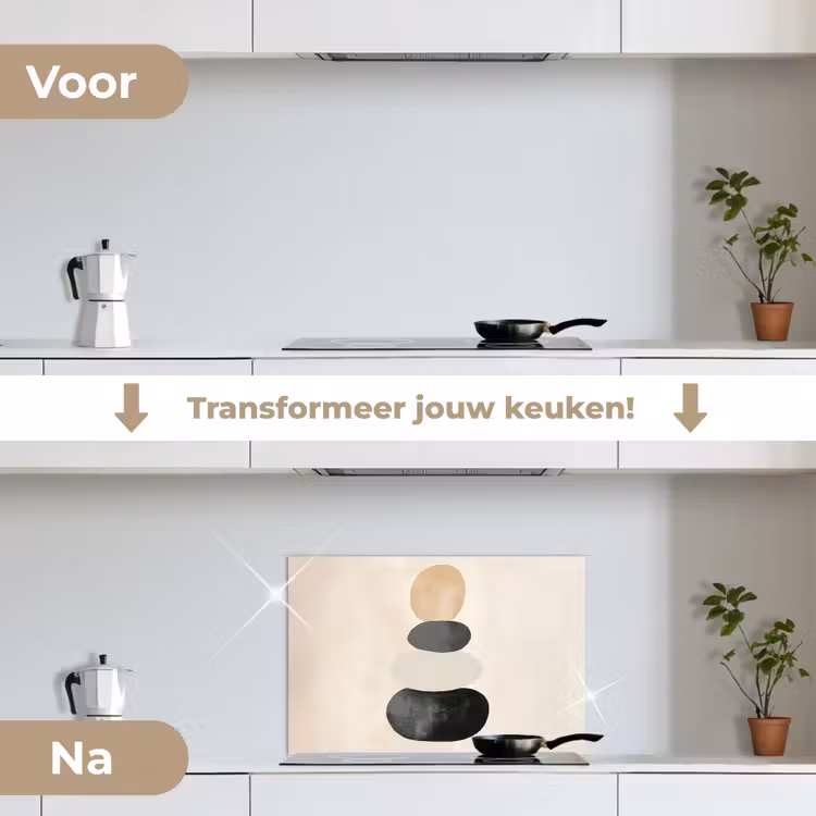 Spatscherm keuken - Japandi - Wabi sabi - Beige — 3