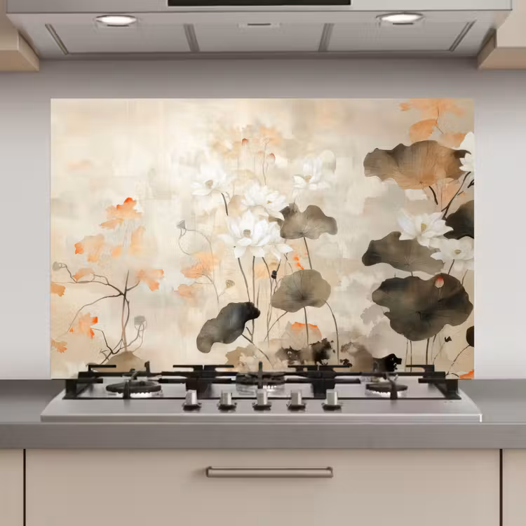 Spatscherm keuken - Bloemen - Japandi - Wabi sabi — 1