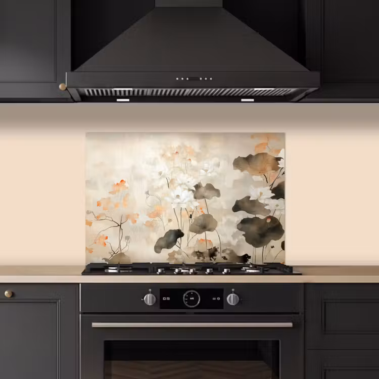 Spatscherm keuken - Bloemen - Japandi - Wabi sabi — 2