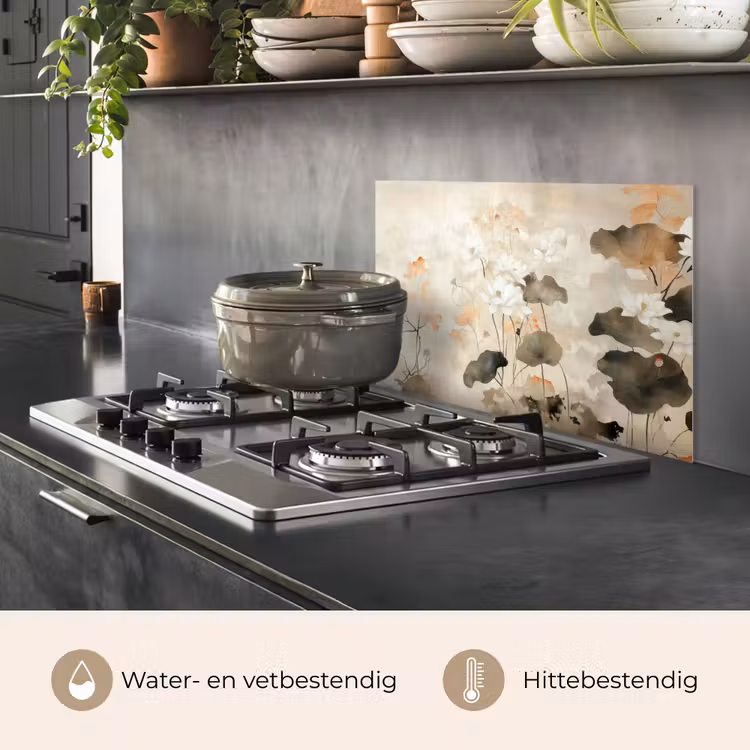 Spatscherm keuken - Bloemen - Japandi - Wabi sabi — 7