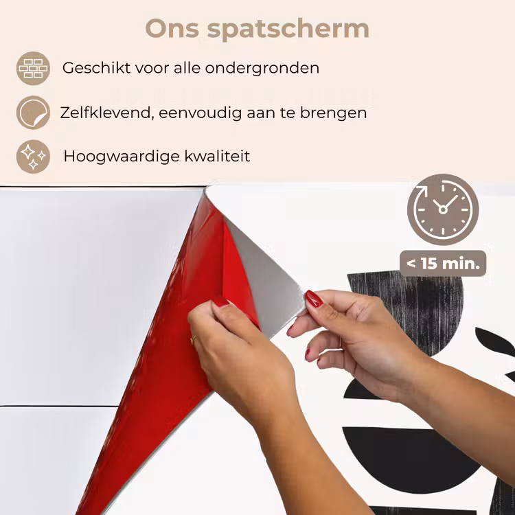 Spatscherm keuken - Japandi - Zwart - Abstract — 4