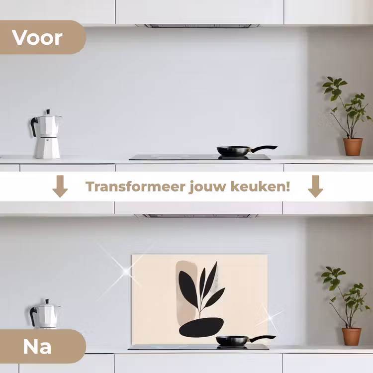 Spatscherm keuken - Plant - Beige - Japandi — 3
