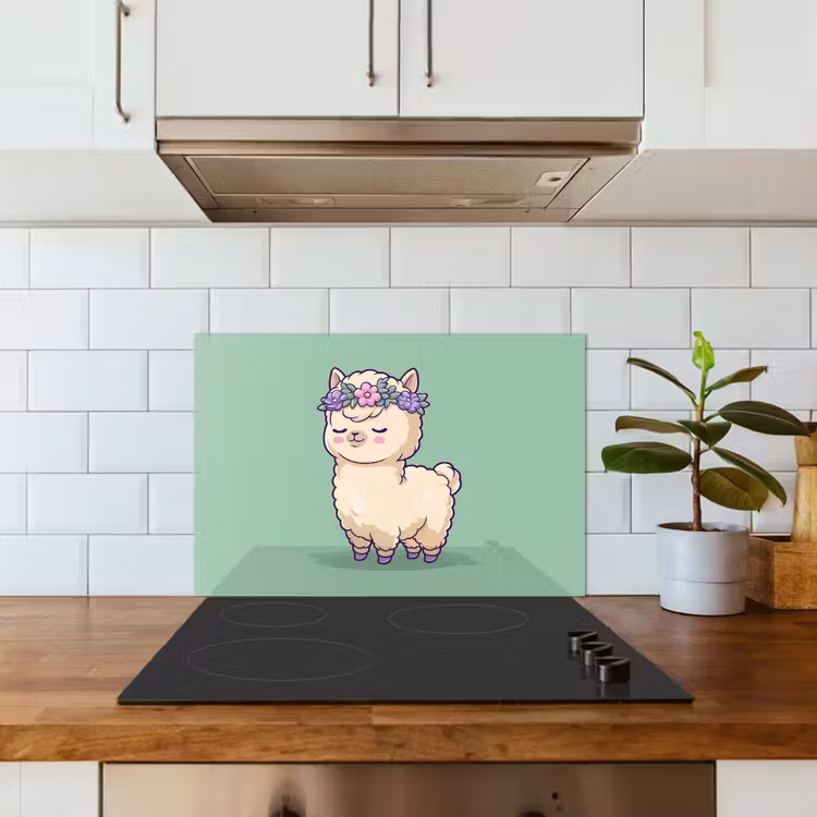 Spatscherm keuken - Alpaca - Groen - Bloemendiadeem — 5