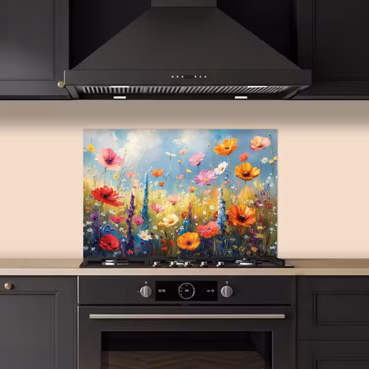 Spatscherm keuken - Bloemen - Natuur - Botanisch - Kunst — 2
