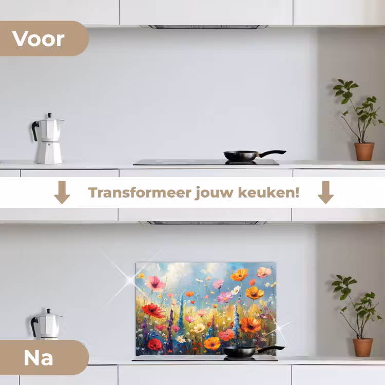 Spatscherm keuken - Bloemen - Natuur - Botanisch - Kunst — 3