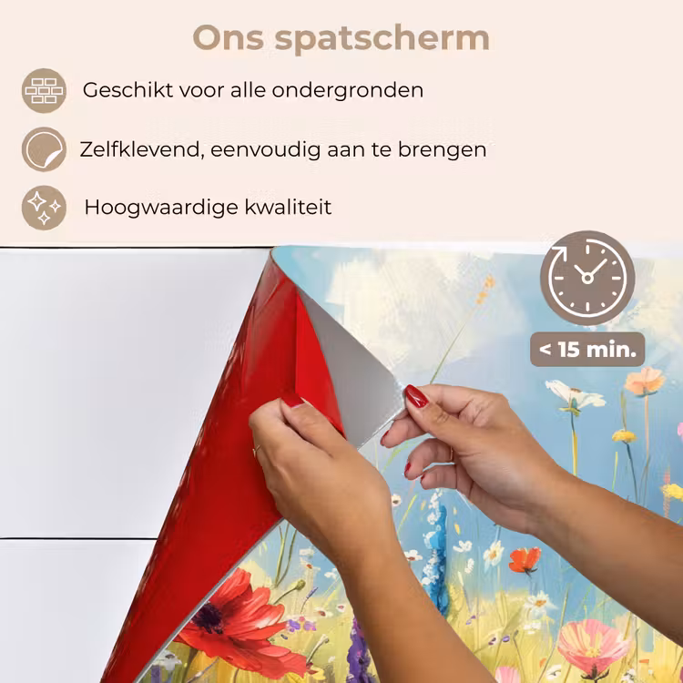 Spatscherm keuken - Bloemen - Natuur - Botanisch - Kunst — 4