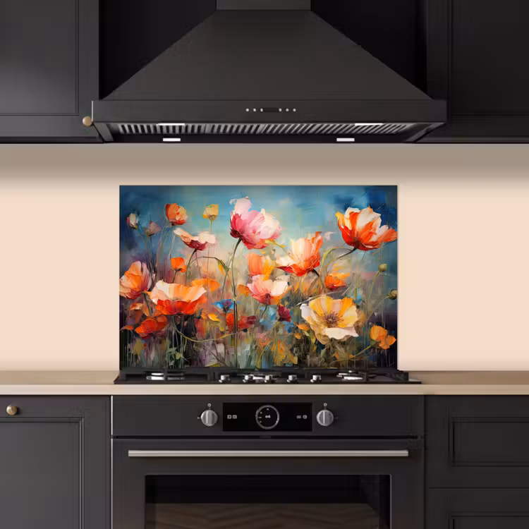 Spatscherm keuken - Bloemen - Watercolor - Kunst - Botanisch - Natuur — 2