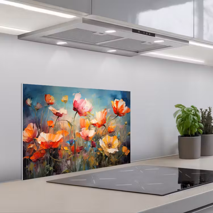 Spatscherm keuken - Bloemen - Watercolor - Kunst - Botanisch - Natuur — 5