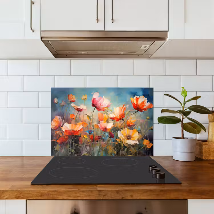 Spatscherm keuken - Bloemen - Watercolor - Kunst - Botanisch - Natuur — 6