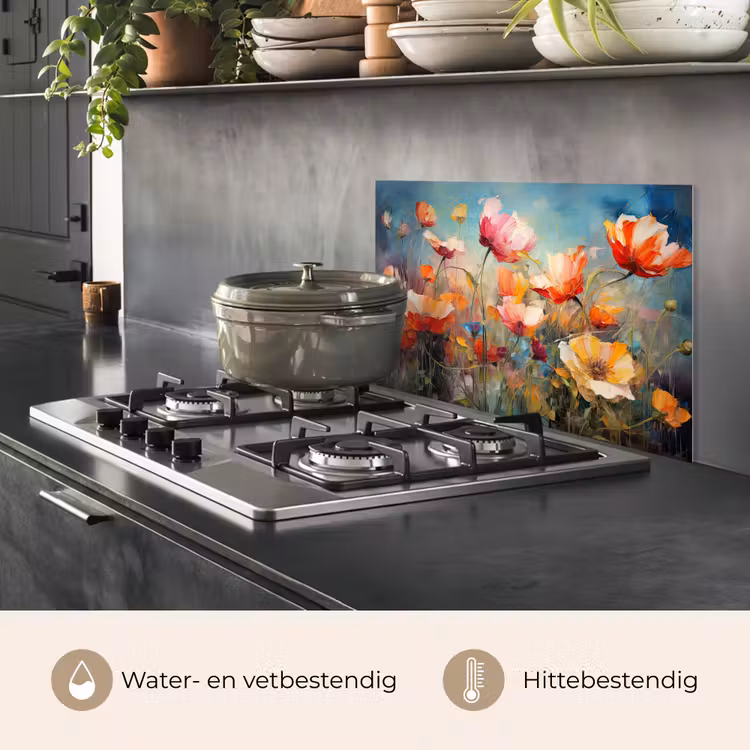 Spatscherm keuken - Bloemen - Watercolor - Kunst - Botanisch - Natuur — 7