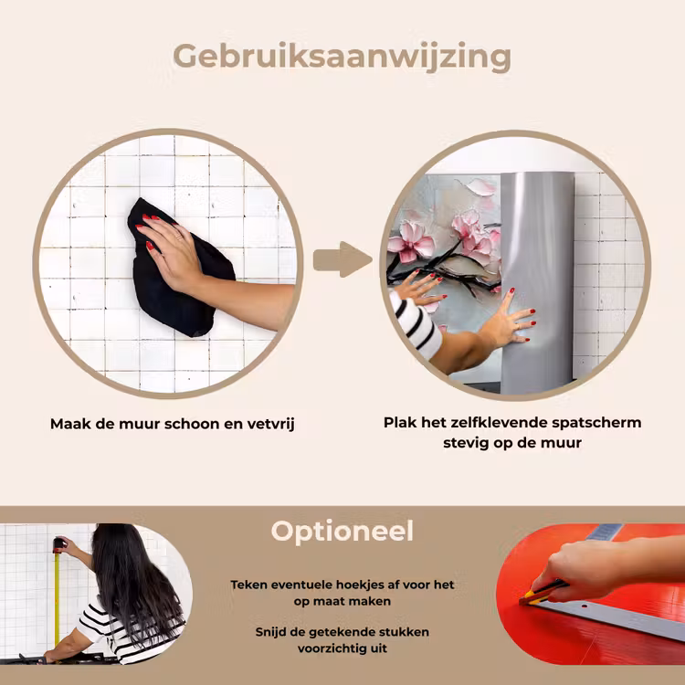 Spatscherm keuken - Bloesem - Kunstzinnig - Roze - Sakura — 8