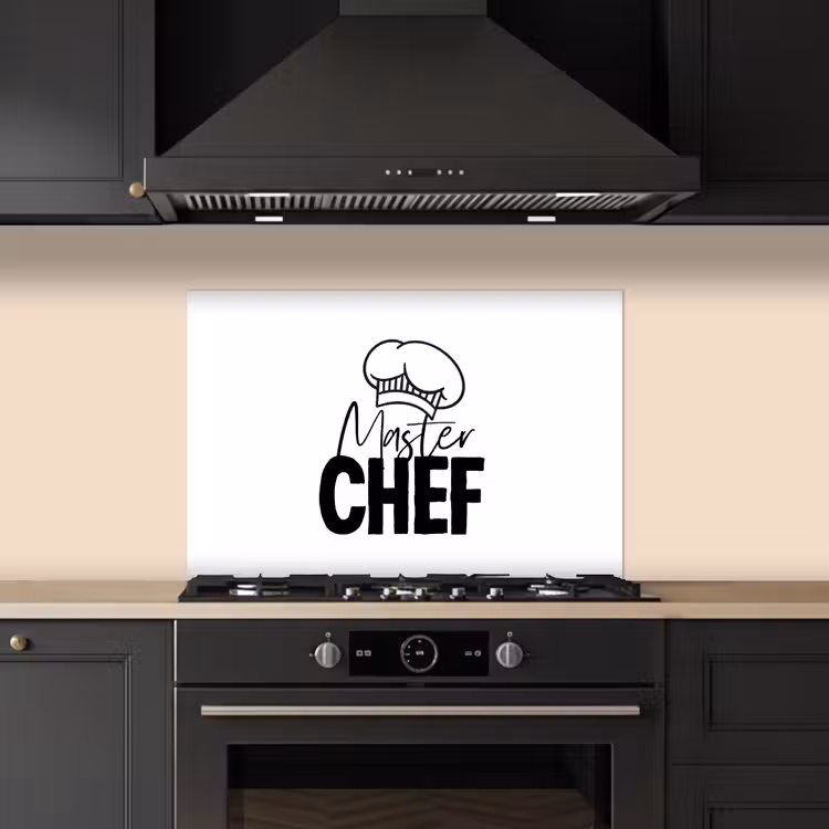 Spatscherm keuken - Keuken - Koken - Bakken - Chef - Master Chef - Kok - Tekst — 2