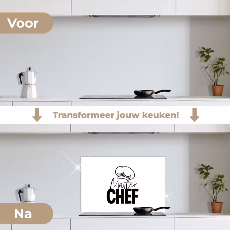 Spatscherm keuken - Keuken - Koken - Bakken - Chef - Master Chef - Kok - Tekst — 3