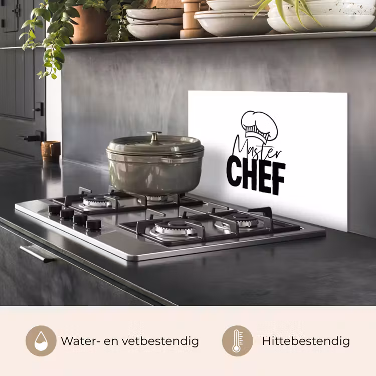 Spatscherm keuken - Keuken - Koken - Bakken - Chef - Master Chef - Kok - Tekst — 7