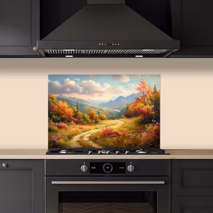 Spatscherm keuken - Landschap - Illustratie - Natuur — 2