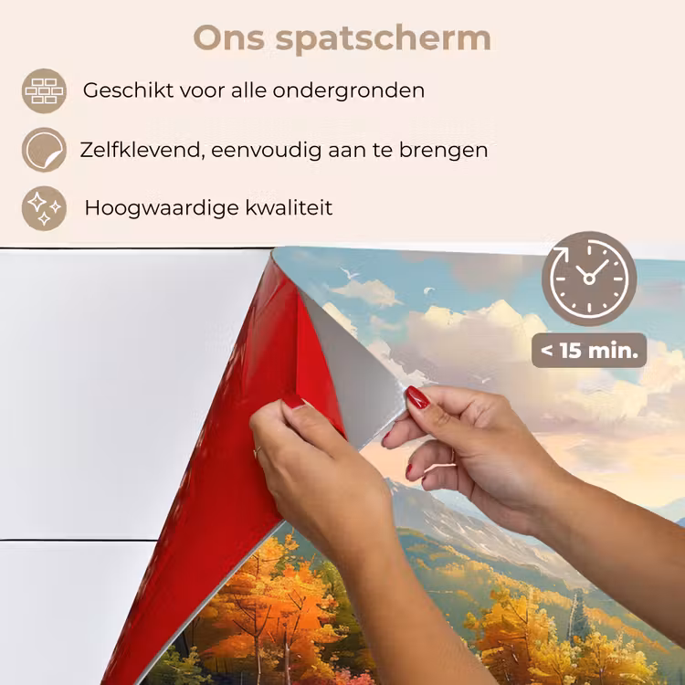 Spatscherm keuken - Landschap - Illustratie - Natuur — 4