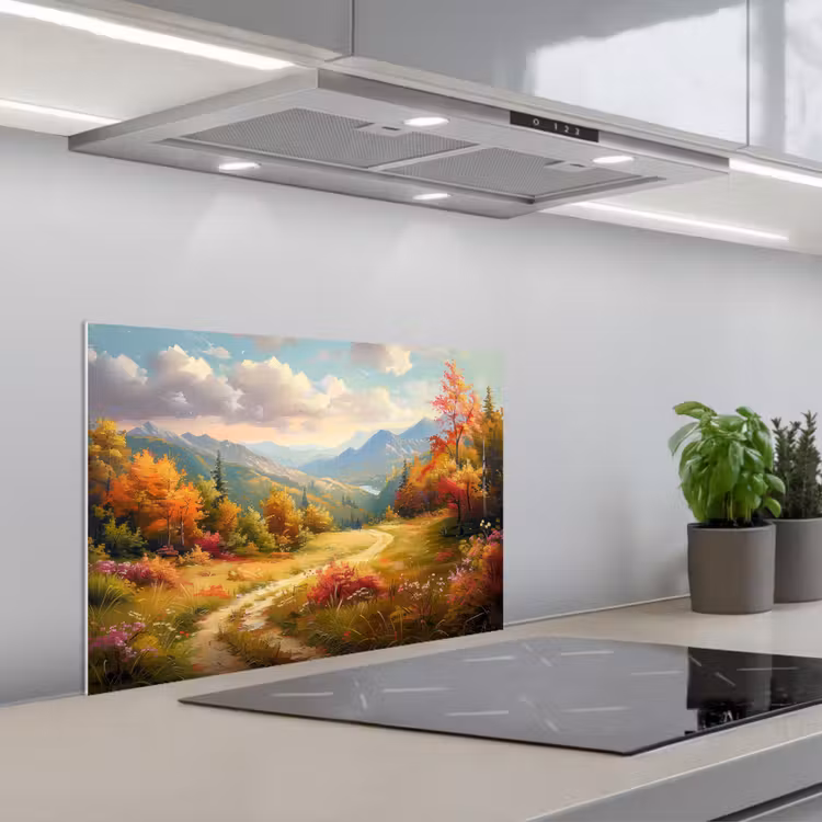 Spatscherm keuken - Landschap - Illustratie - Natuur — 5