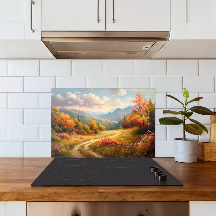 Spatscherm keuken - Landschap - Illustratie - Natuur — 6