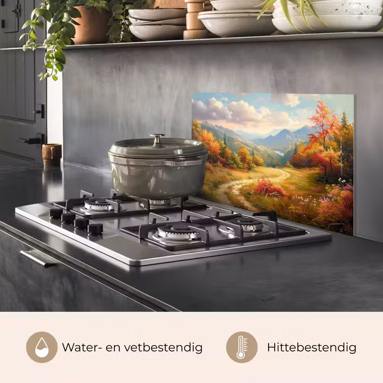 Spatscherm keuken - Landschap - Illustratie - Natuur — 7