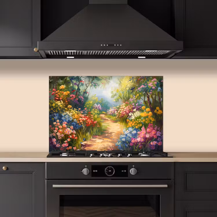 Spatscherm keuken - Natuur - Landschap - Bloemen - Kleurrijk — 2