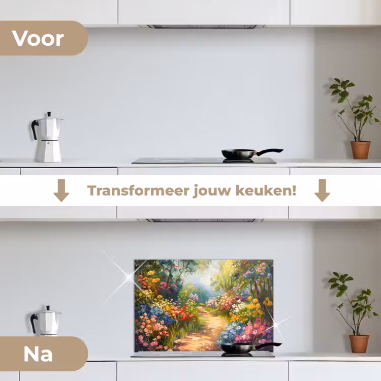 Spatscherm keuken - Natuur - Landschap - Bloemen - Kleurrijk — 3