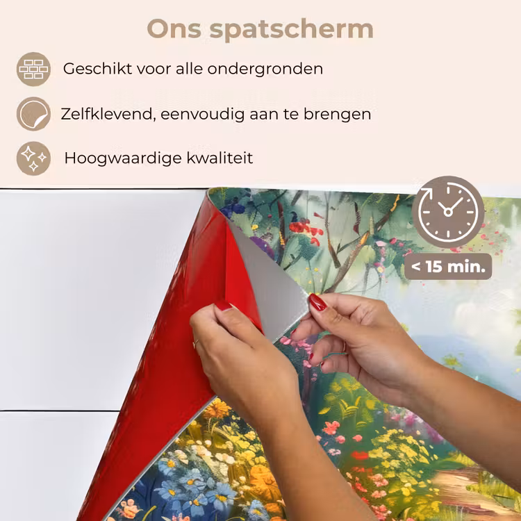 Spatscherm keuken - Natuur - Landschap - Bloemen - Kleurrijk — 4