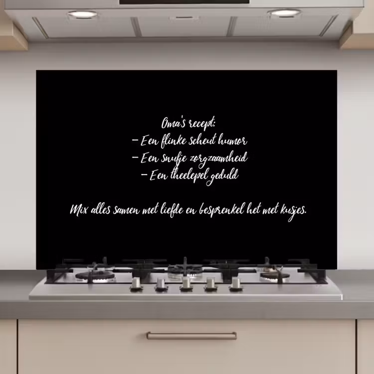 Spatscherm keuken - Oma's recept - Koken - Quotes - Spreuken - Oma — 1