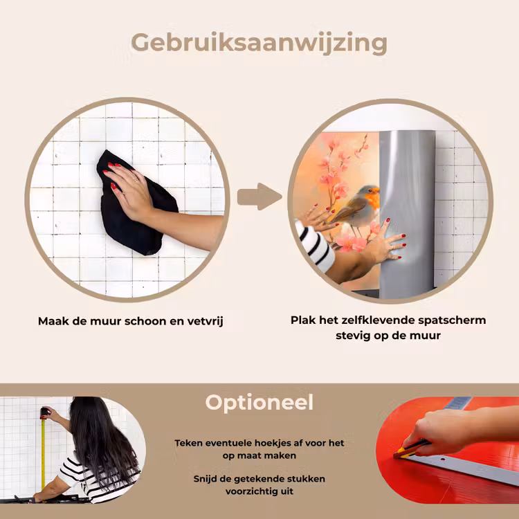 Spatscherm keuken - Roodborstjes - Sierlijk - Bloesemtak — 8