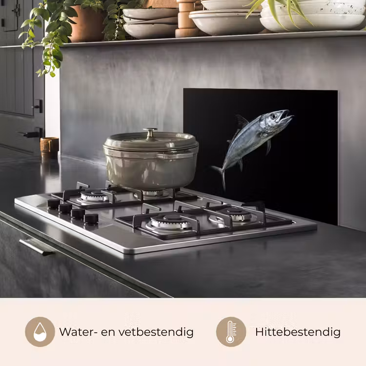 Spatscherm keuken - Makreel - Vis - Zwart — 7