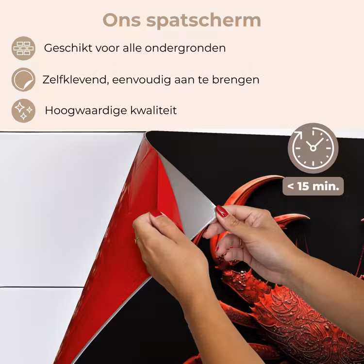 Spatscherm keuken - Krab - Rood - Vissen - Schaaldieren — 4